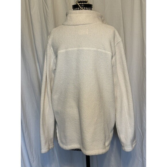 tXs Quarter button fleece pullover Ivory Size XL w/ Pocket. Super warm and cozy - Picture 2 of 6